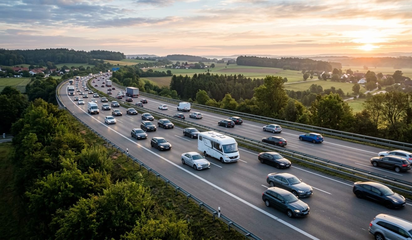 Viel Verkehr auf Autobahn
